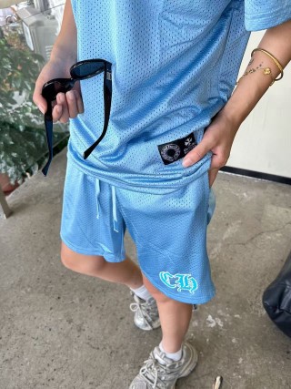 Chrome Hearts Blue Logo Shorts view 3