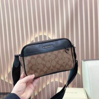 Coach Black Monogram Crossbody Camera Bag view 5