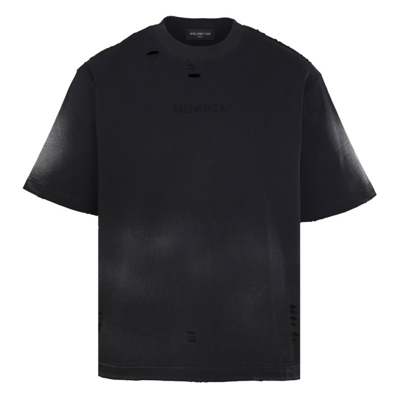 Balenciaga Black Distressed Oversized T-Shirt view
