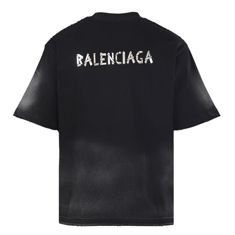 Balenciaga Black Distressed Oversized T-Shirt view