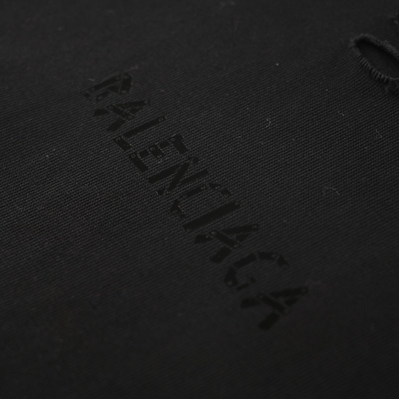 Balenciaga Black Distressed Oversized T-Shirt view