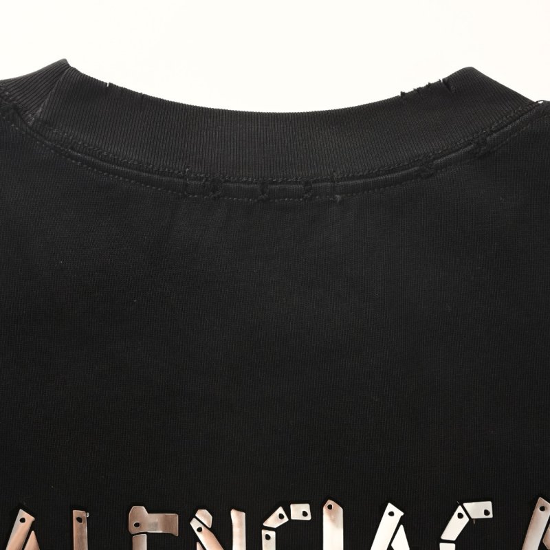 Balenciaga Black Distressed Oversized T-Shirt view