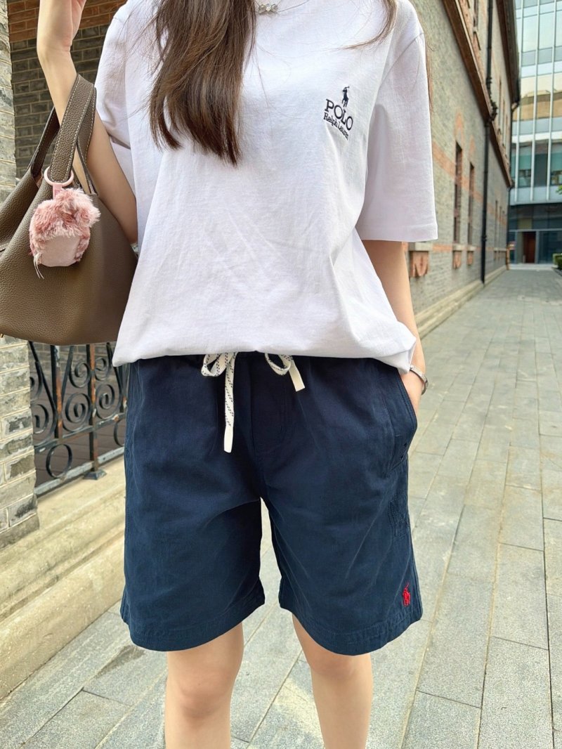 Ralph Lauren Polo Navy Shorts with Red Pony view