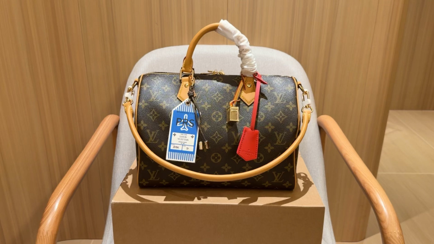 Louis Vuitton Monogram Speedy Handbag Brown