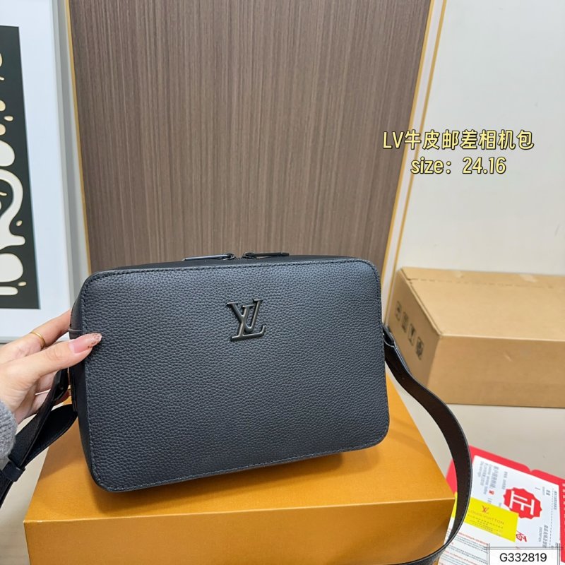 Louis Vuitton Black Leather Messenger Camera Bag view