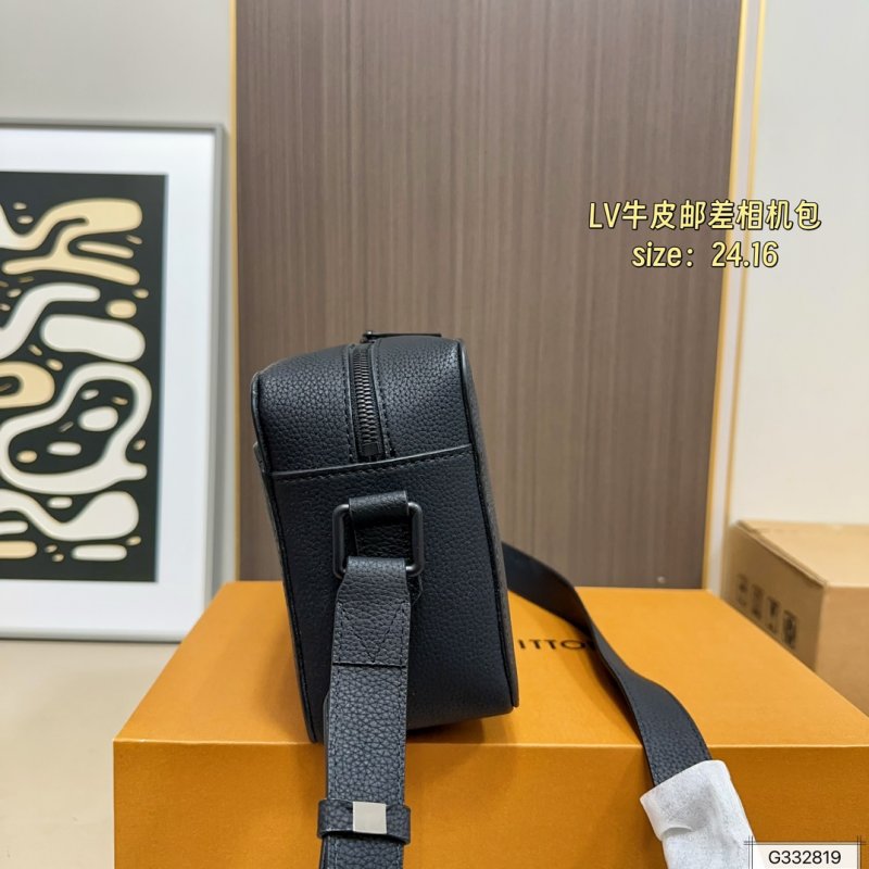 Louis Vuitton Black Leather Messenger Camera Bag view