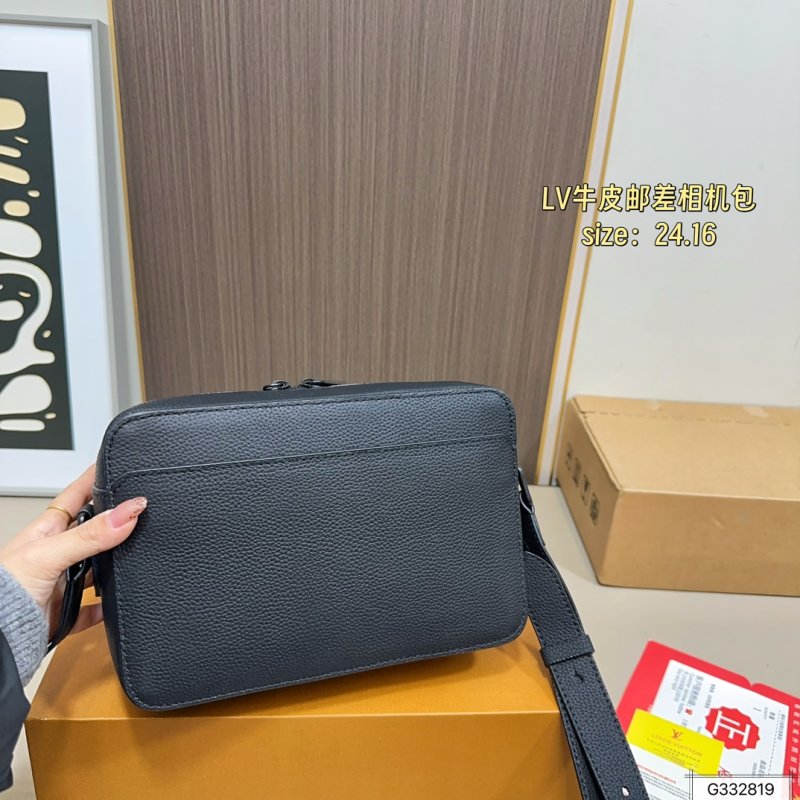 Louis Vuitton Black Leather Messenger Camera Bag view