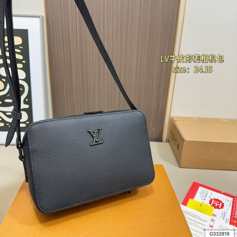 Louis Vuitton Black Leather Messenger Camera Bag view