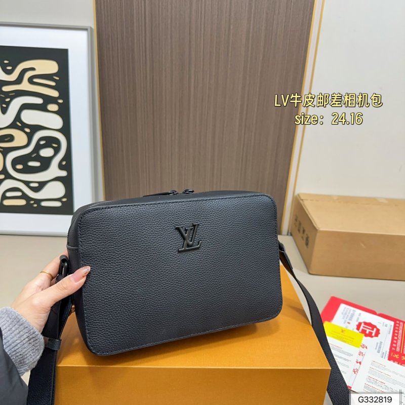 Louis Vuitton Black Leather Messenger Camera Bag view