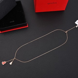Qeelin Red Agate Gourd Tassel Necklace view 1