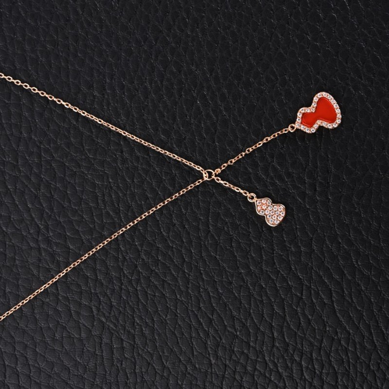 Qeelin Red Agate Gourd Tassel Necklace view