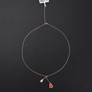 Qeelin Red Agate Gourd Tassel Necklace view 7