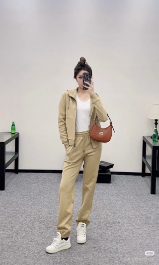 Essentials Cream Zip Hoodie Tracksuit Set view 2