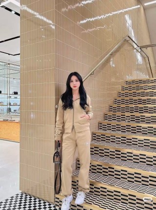 Essentials Cream Zip Hoodie Tracksuit Set view 5