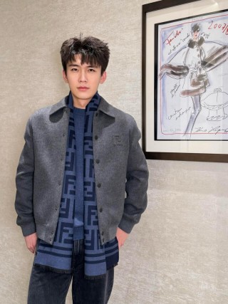 Charcoal Grey Wool Blend Overshirt Jacket view 4