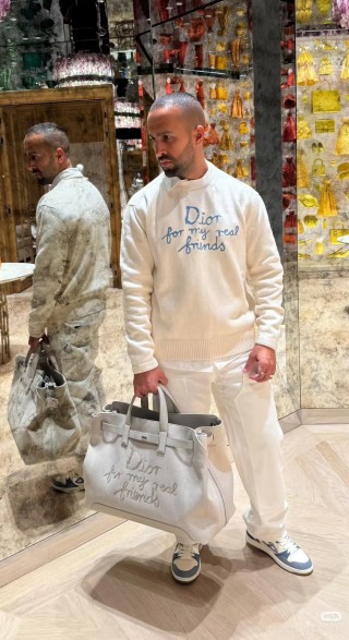 Dior Cream Knit Sweater 'For My Dear Friends' Print view 3