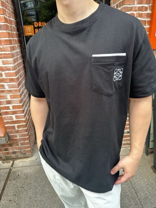 Black Short Sleeve T-Shirt with Chest Pocket Detail view 3