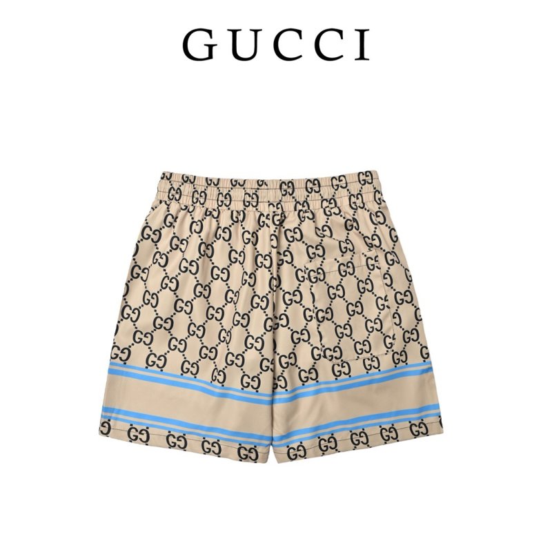 Gucci GG Monogram Shorts Cream Blue Stripe view