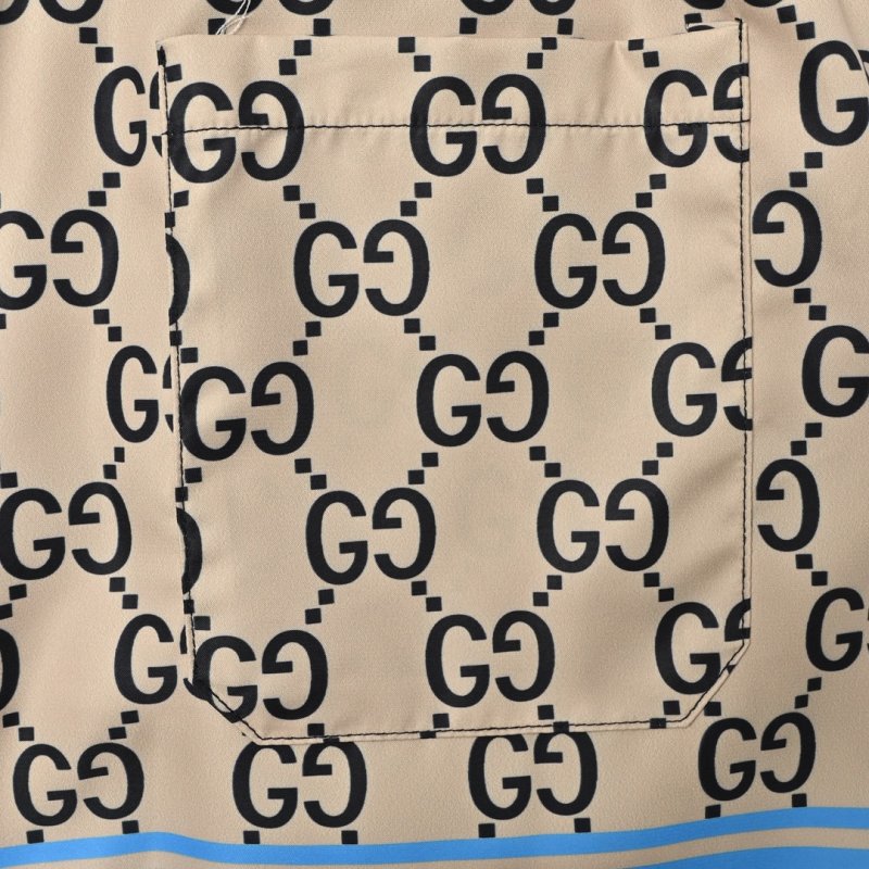 Gucci GG Monogram Shorts Cream Blue Stripe view