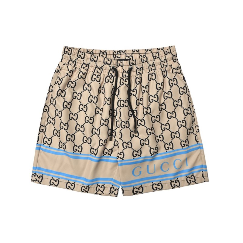 Gucci GG Monogram Shorts Cream Blue Stripe view