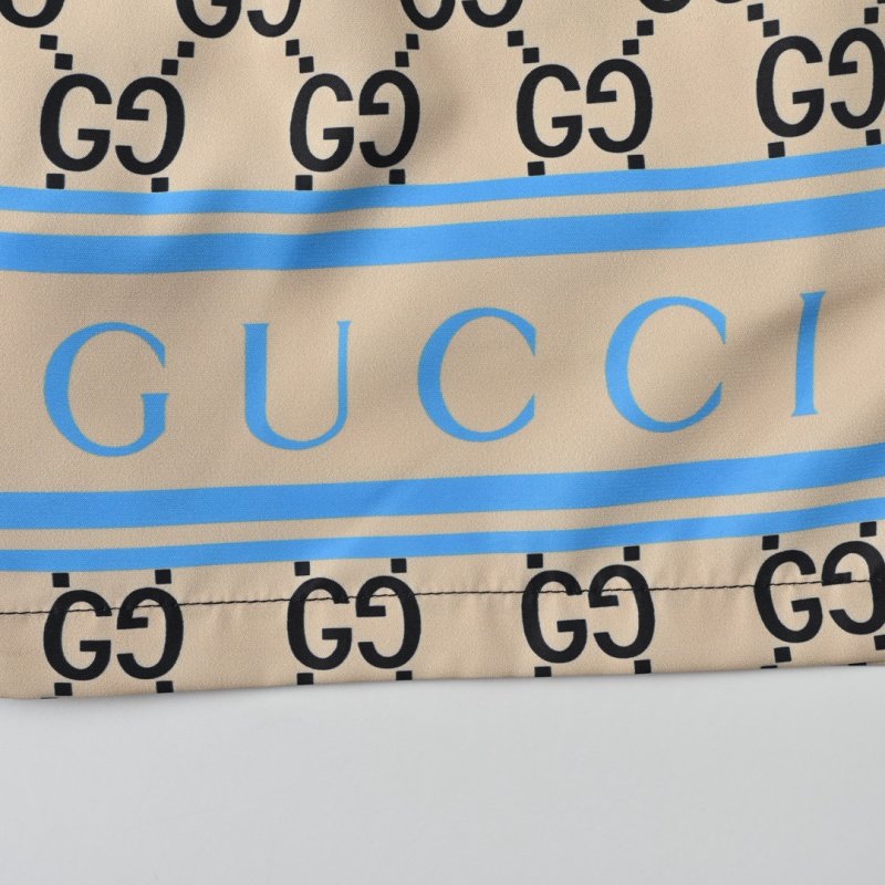 Gucci GG Monogram Shorts Cream Blue Stripe view