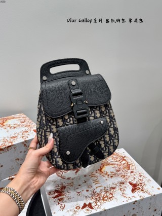 Dior Gallop Chest Bag Black Leather Canvas view 2