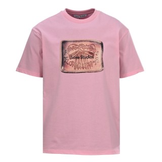 Pink Oversized Graphic T-Shirt with Embossed Badge Print view 7
