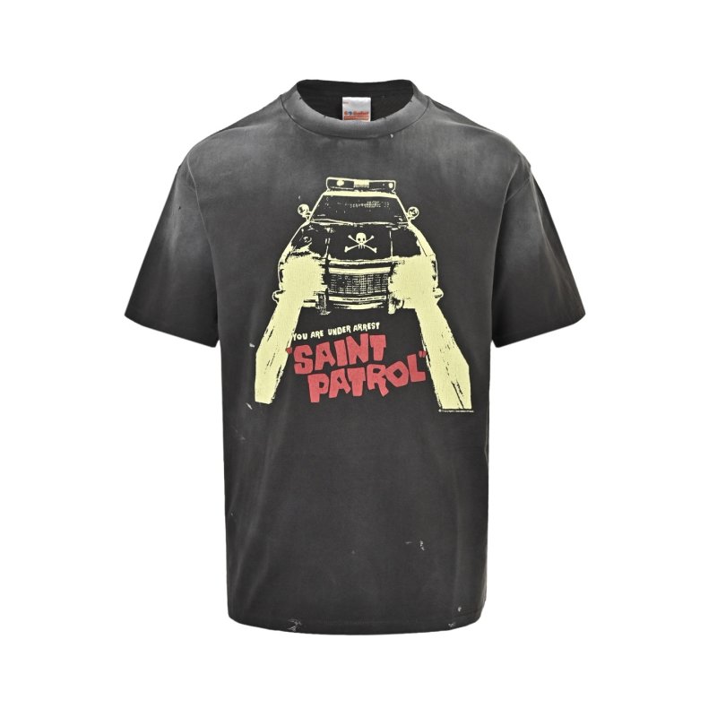 Black Graphic Print T-Shirt with Vintage Camera Design view