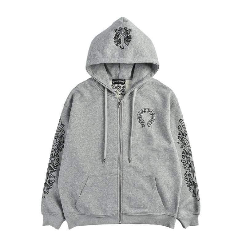 Chrome Hearts 25FW Air Layer Waffle Zip Hoodie Grey view
