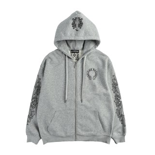 Chrome Hearts 25FW Air Layer Waffle Zip Hoodie Grey view 3