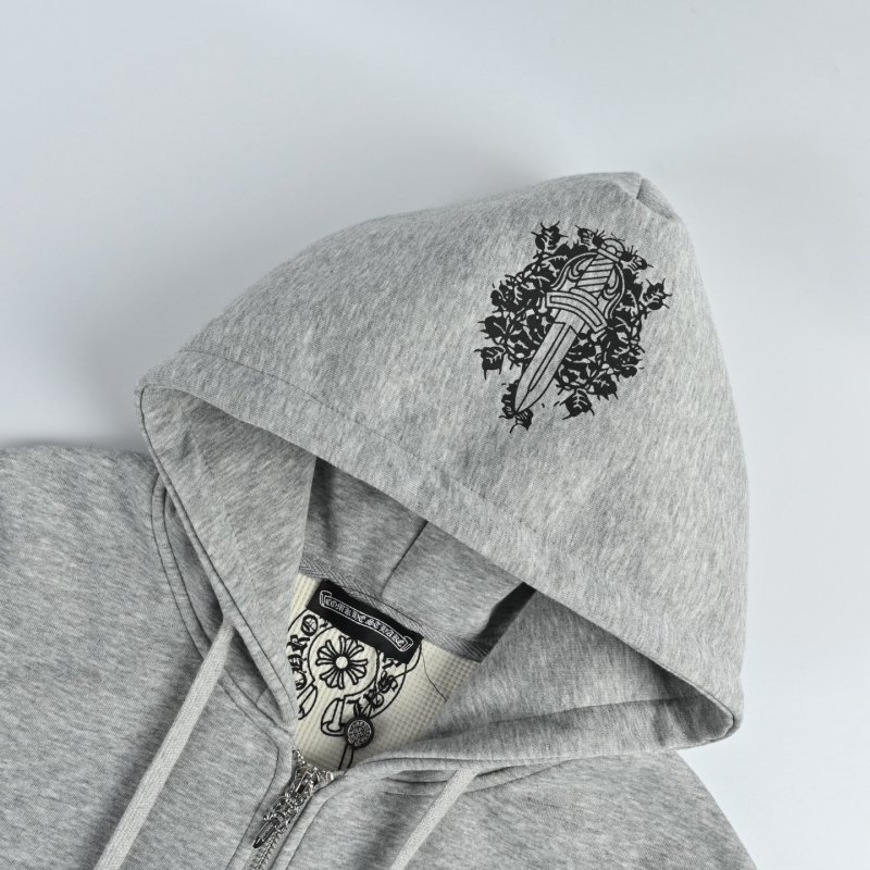 Chrome Hearts 25FW Air Layer Waffle Zip Hoodie Grey view