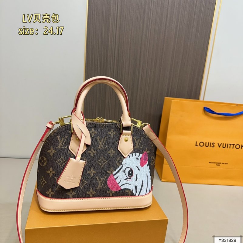 Louis Vuitton Shell Monogram Canvas Handbag - Cream