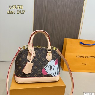 Louis Vuitton Shell Monogram Canvas Handbag - Cream