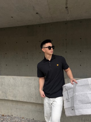 Versace Medusa Logo Navy Polo Shirt view 6