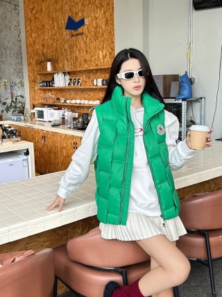 Moncler Green Quilted Down Vest view 2