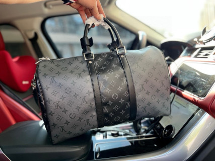 Louis Vuitton Keepall 45 Monogram Canvas Travel Bag Black view 3