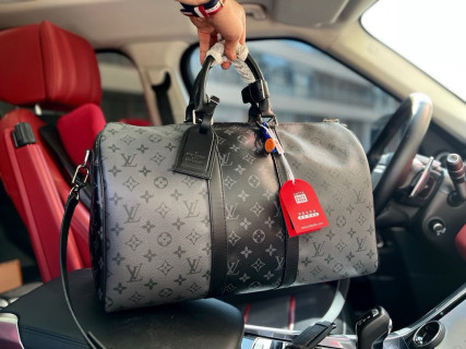Louis Vuitton Keepall 45 Monogram Canvas Travel Bag Black view 4