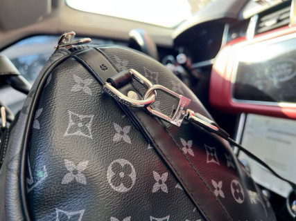 Louis Vuitton Keepall 45 Monogram Canvas Travel Bag Black view 8