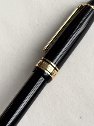 Black Resin Ballpoint Pen with Gold-Tone Clip