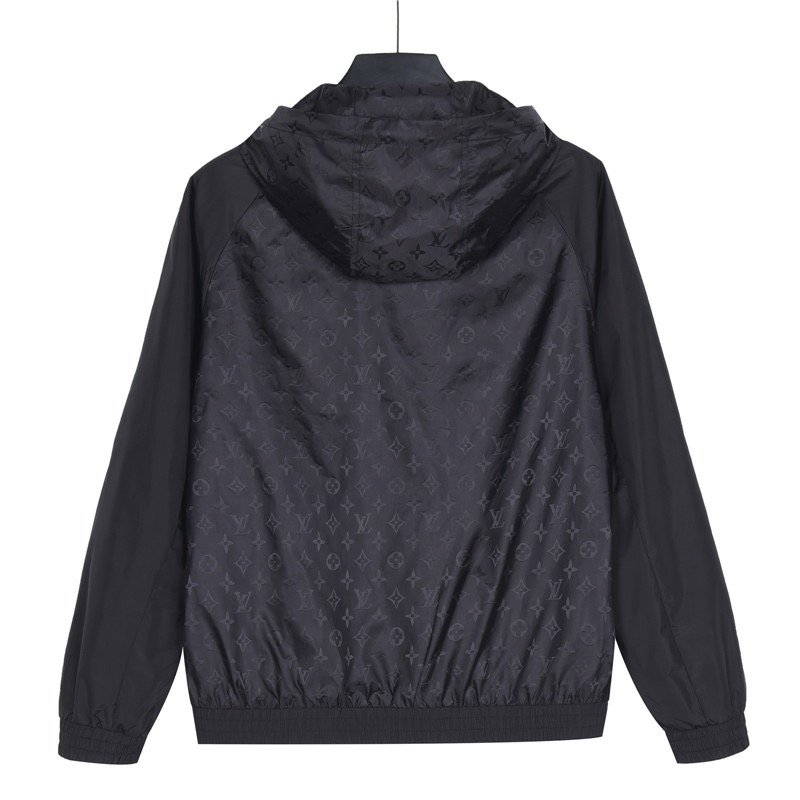 Louis Vuitton Monogram Hooded Windbreaker Jacket Black view