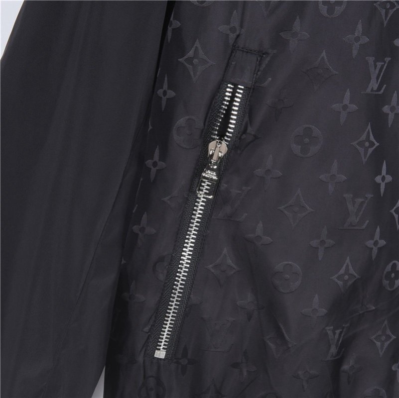 Louis Vuitton Monogram Hooded Windbreaker Jacket Black view