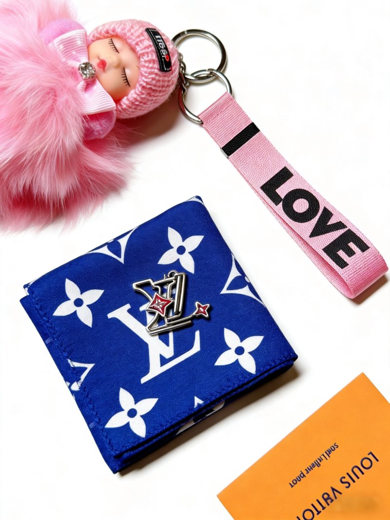 Louis Vuitton Pink Doll Keychain with LV Strap view