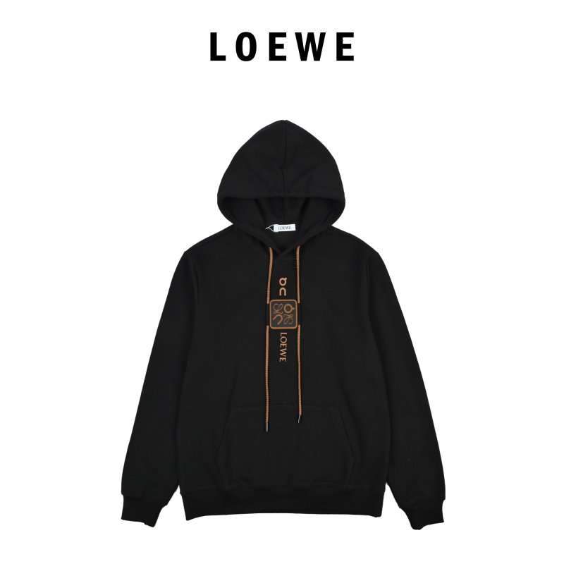 Loewe Black Embroidered Logo Hoodie view