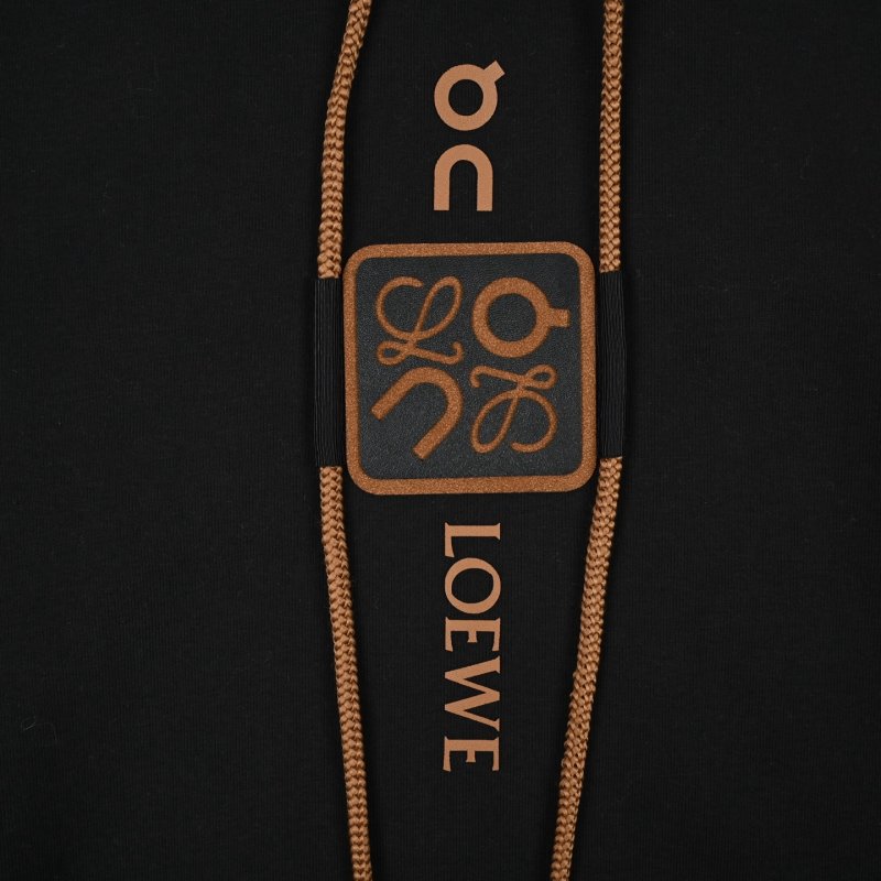 Loewe Black Embroidered Logo Hoodie view