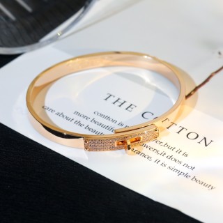 Hermès Kelly Diamond Pave White Gold Bangle Bracelet view 6