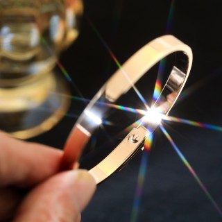Hermès Kelly Diamond Pave White Gold Bangle Bracelet view 9