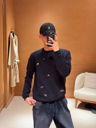 Essentials Navy Distressed Logo Sweatshirt view 3