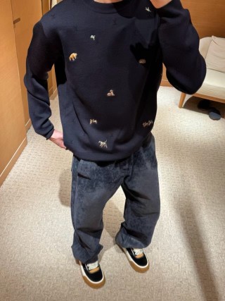 Essentials Navy Distressed Logo Sweatshirt view 5