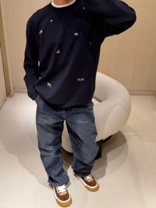 Essentials Navy Distressed Logo Sweatshirt view 7