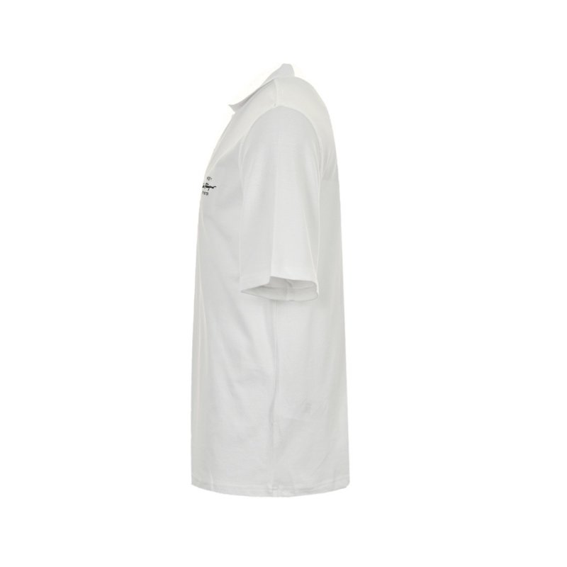 White Short Sleeve Polo Shirt with Chest Graphic view
